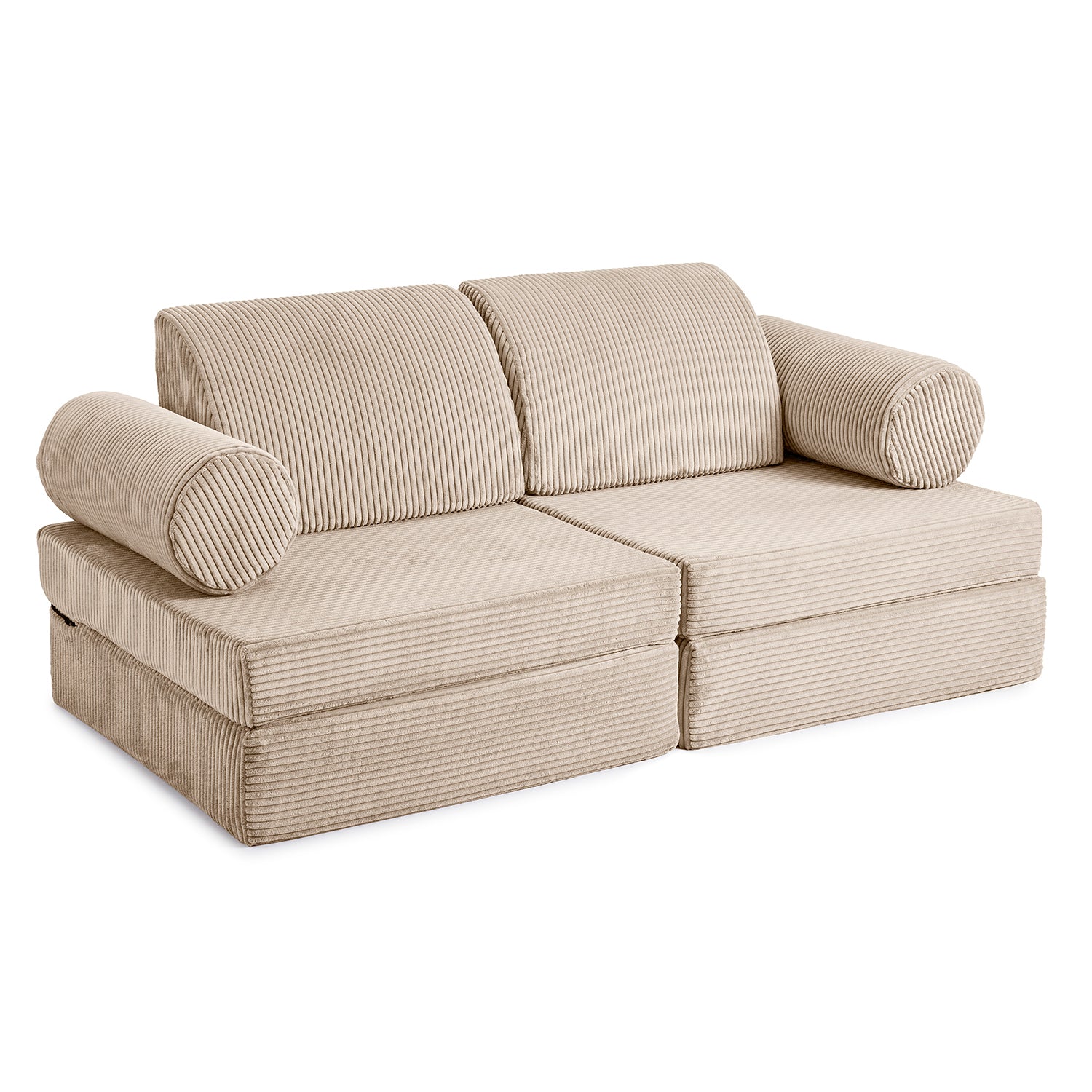 Modular couch for kids in camel beige